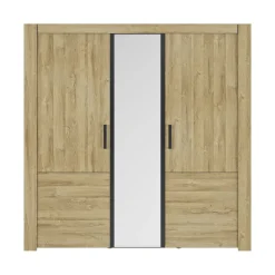 Armoire avec miroir 3 portes avec poignées en métal - AR5075