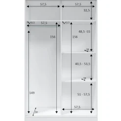 Armoire avec 2 portes coulissantes - Coloris blanc - AR81001