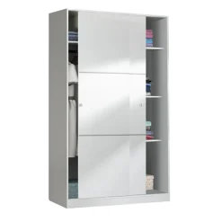 Armoire avec 2 portes coulissantes - Coloris blanc - AR81001