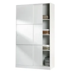 Armoire avec 2 portes coulissantes - Coloris blanc - AR81001