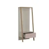 Armoire enfant portant à vêtements 1 tiroir en bois imitation chêne blanchi - PO5058