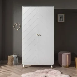 Armoire enfant 2 portes en bois blanc - AR2035
