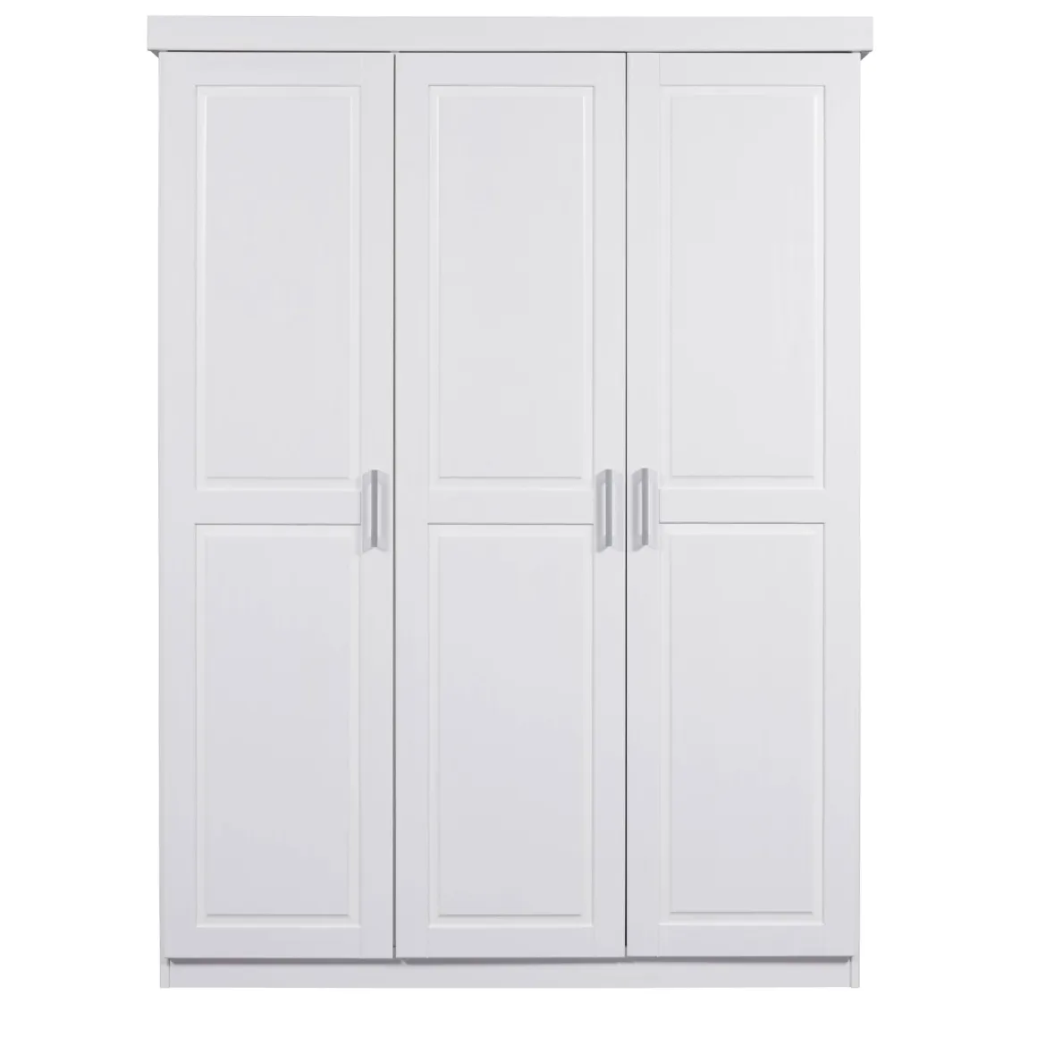 Armoire 3 portes en bois massif blanc - AR12023