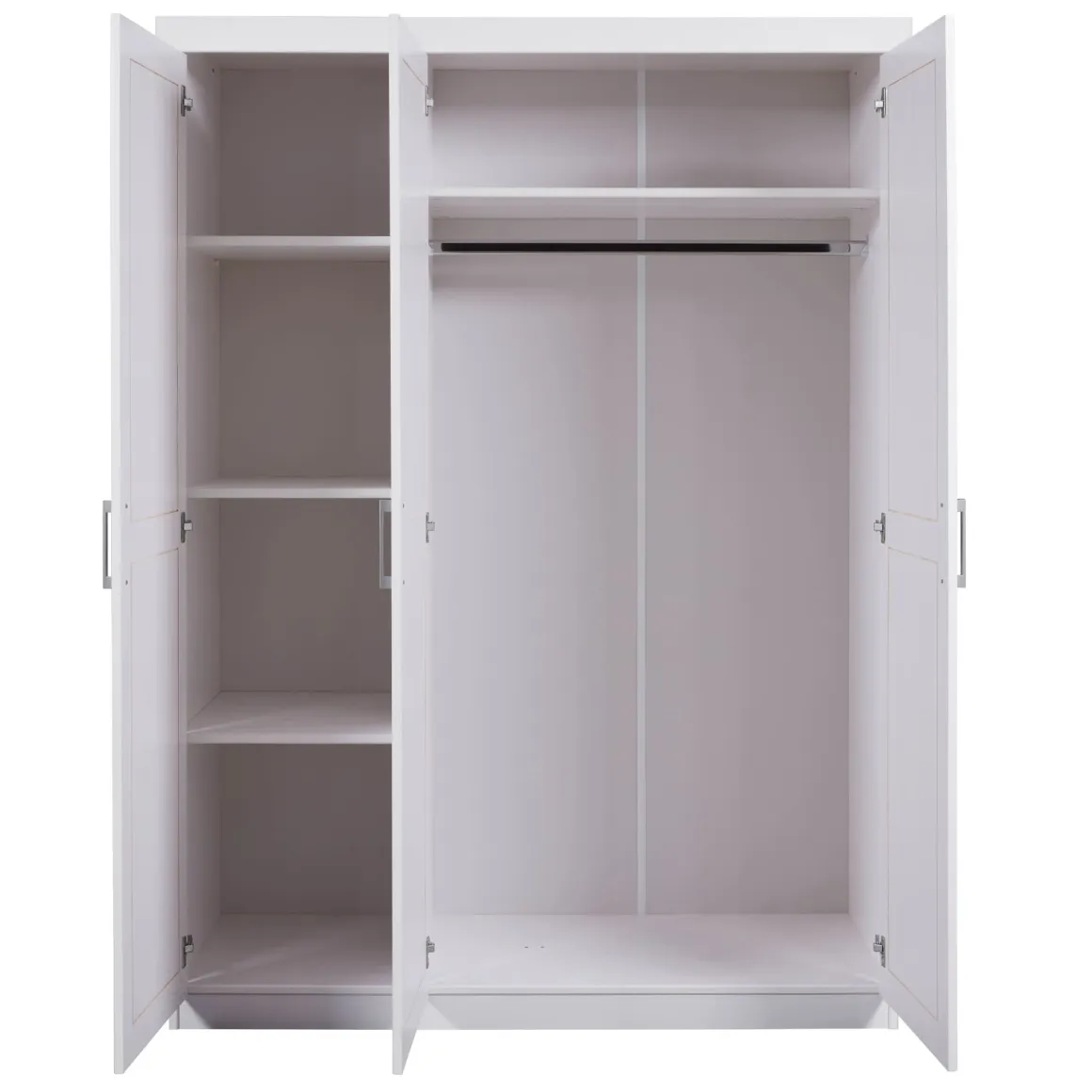 Armoire 3 portes en bois massif blanc - AR12023