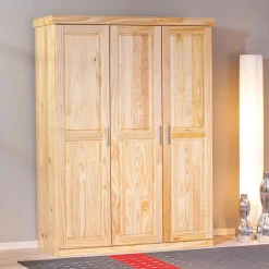 Armoire 3 portes en bois massif chêne clair - AR12043
