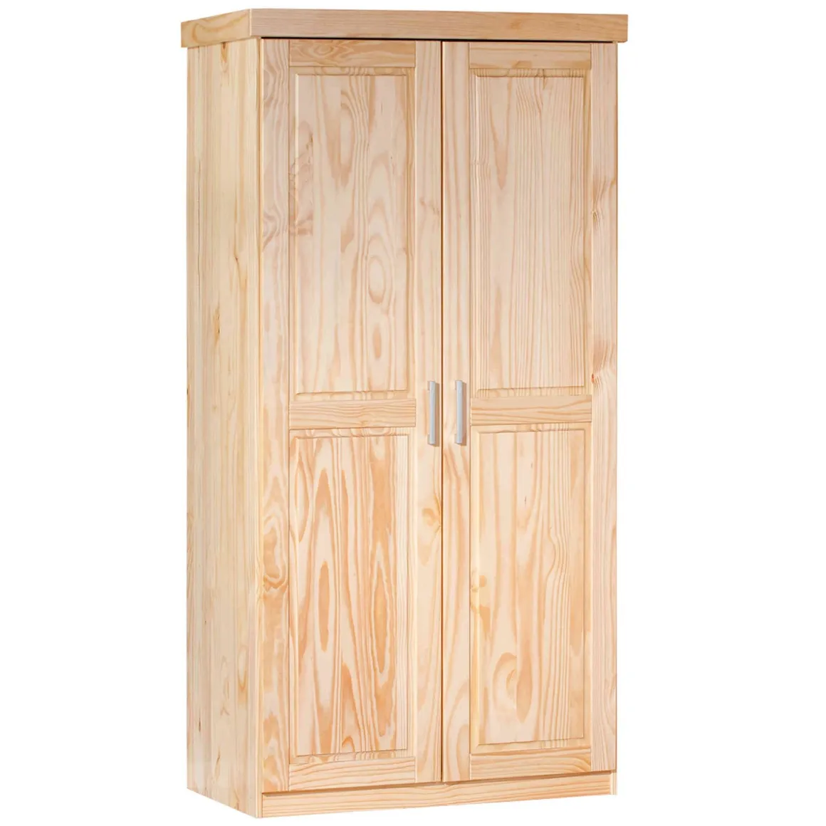 Armoire 2 portes en bois massif chêne clair - AR12019