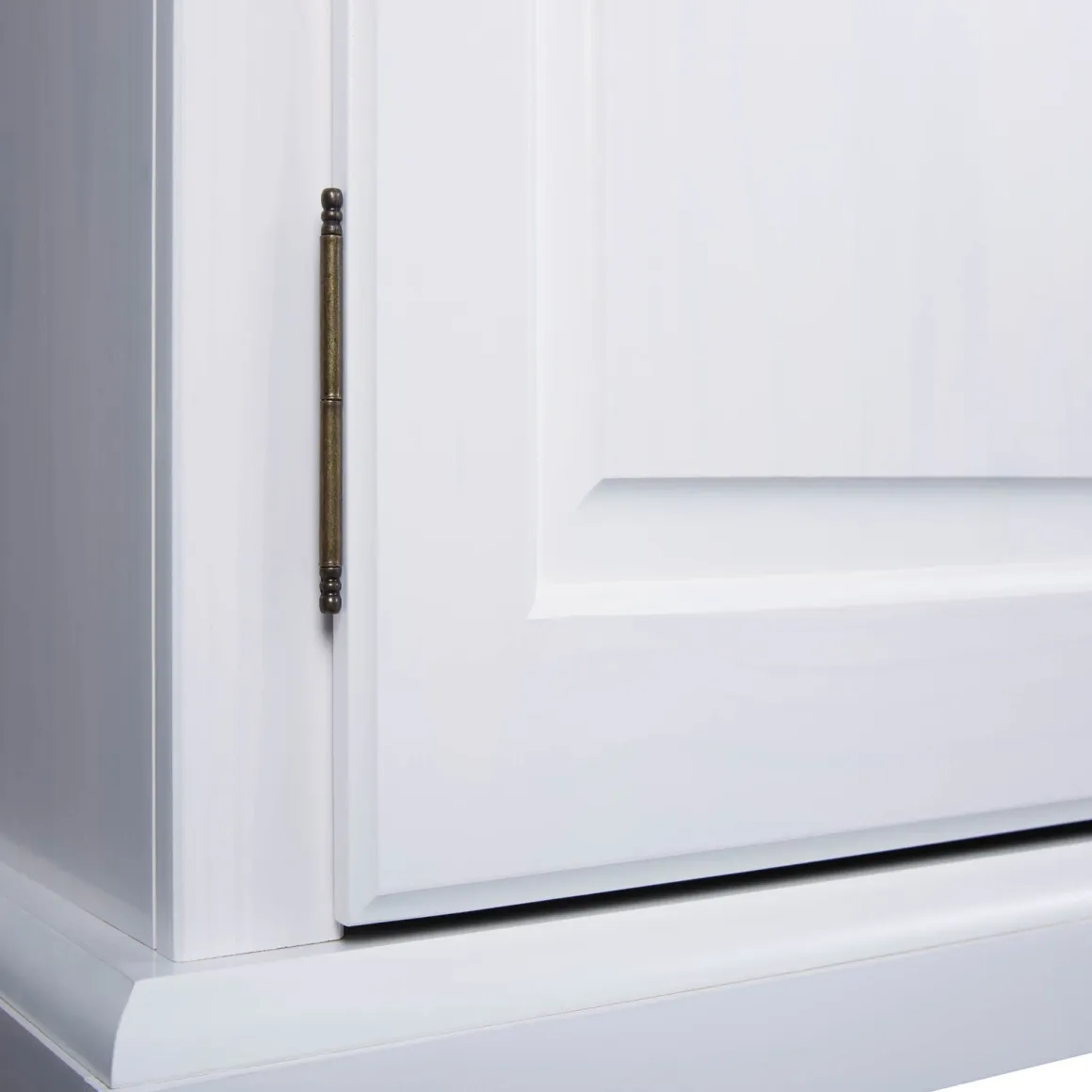 Armoire 2 portes 2 tiroirs en bois massif blanc - AR12049