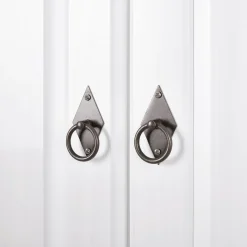 Armoire 2 portes 2 tiroirs en bois massif blanc - AR12049