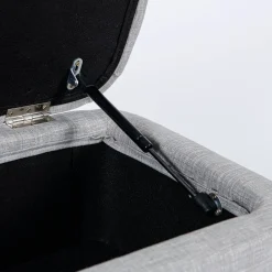 Banc de lit en tissu avec coffre de rangement et pieds épingles noirs - BA17025