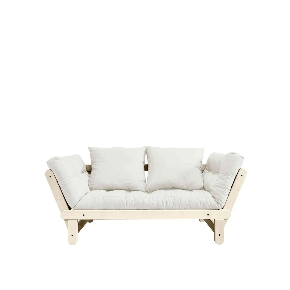 Banquette ajustable BEAT en pin massif naturel matelas inclus 75x200