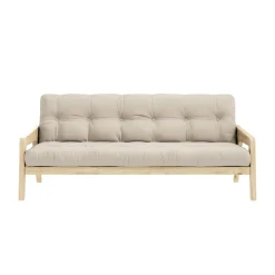 Banquette ajustable GRAB en pin massif naturel avec matelas futon 130x190