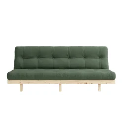 Banquette ajustable LEAN en pin massif naturel avec matelas futon 130x190