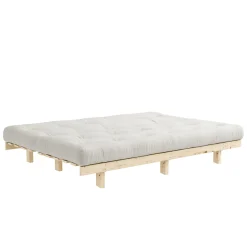 Banquette ajustable LEAN en pin massif naturel avec matelas futon 130x190