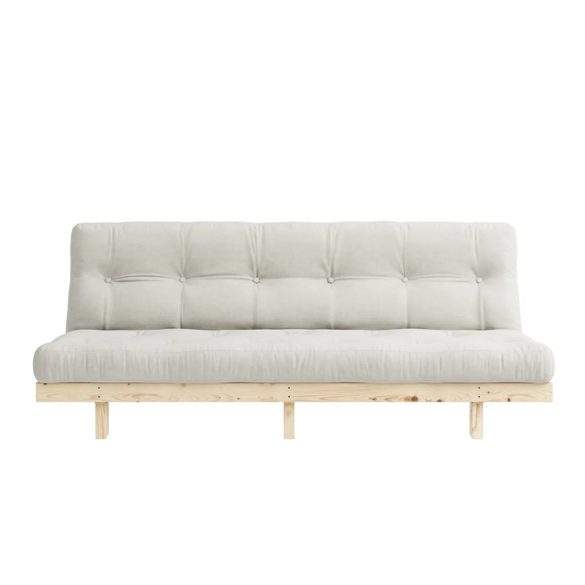 Banquette ajustable LEAN en pin massif naturel avec matelas futon 130x190