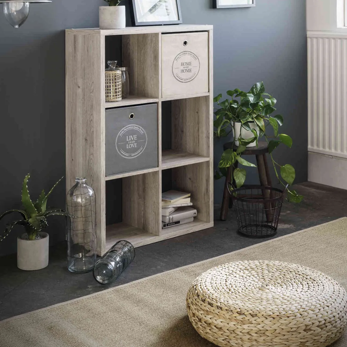 Bibliothèque 6 cases en bois - BI7077