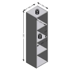 Bibliothèque 4 cases en bois - BI13010