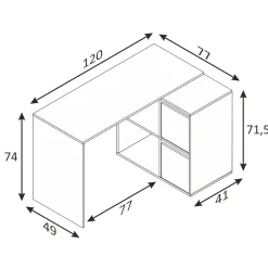 Bureau blanc multiposition avec rangements - BU81004