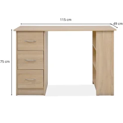 Bureau bois avec tiroirs et étagère