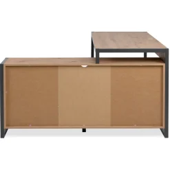 Bureau d'angle bois clair contrasté - BU70105