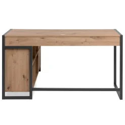 Bureau d'angle bois clair contrasté - BU70105