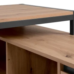 Bureau d'angle bois clair contrasté - BU70105