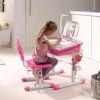 Bureau enfant ajustable en hauteur rose 301 + chaise - Terre de Nuit