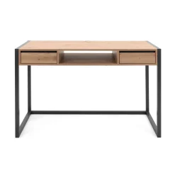 Bureau 2 tiroirs en bois imitation chêne - BU7109