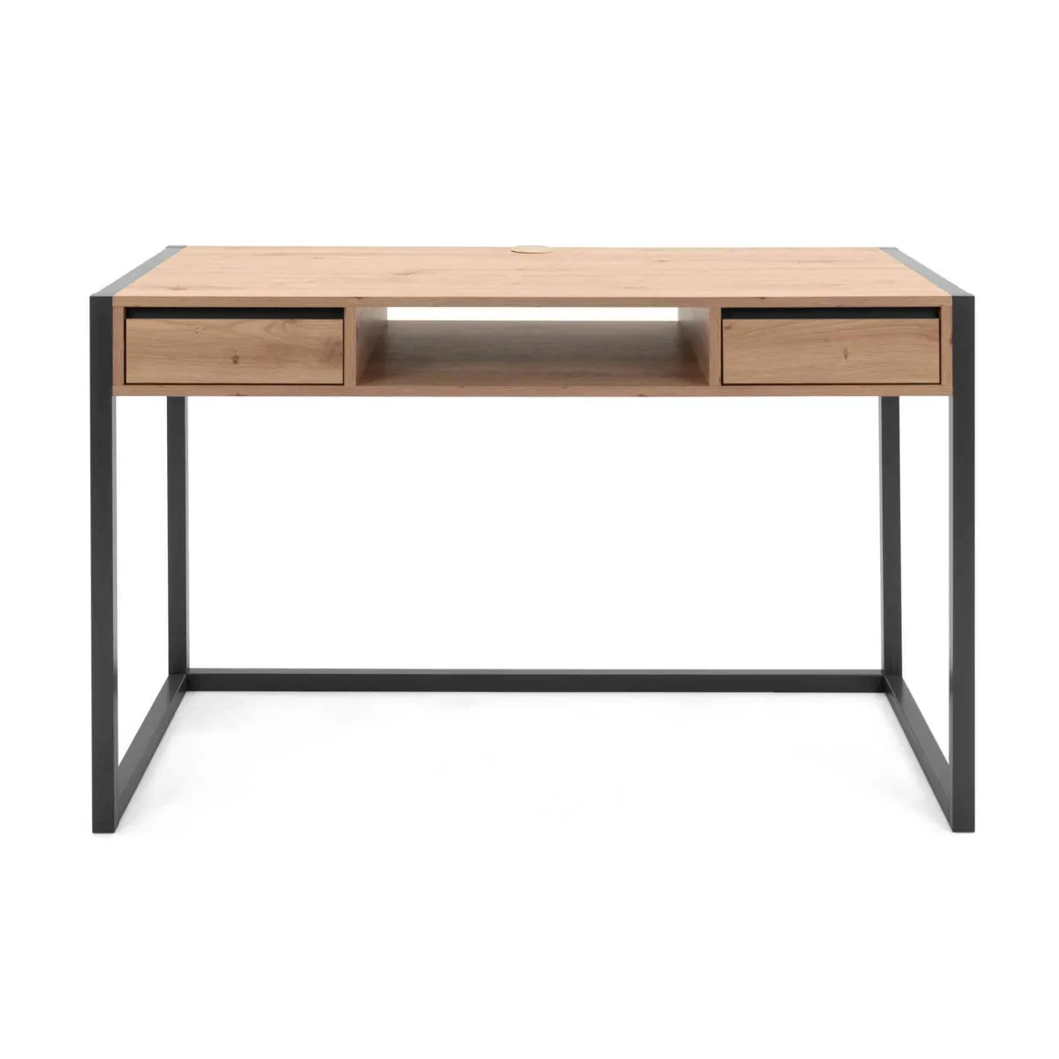 Bureau 2 tiroirs en bois imitation chêne - BU7109