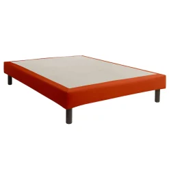 Cache-sommier intégral 100% coton terracotta