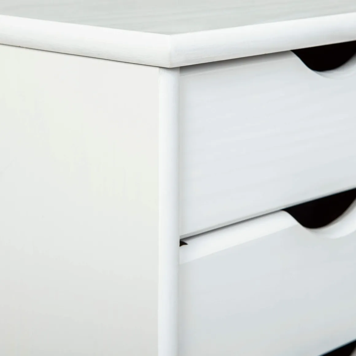 Caisson 6 tiroirs pin massif vernis blanc
