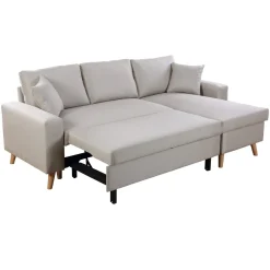 Canapé convertible d'angle scandinave 3 places en tissu - CA00002