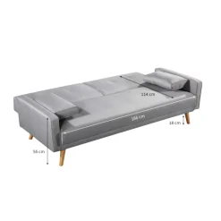Canapé convertible droit scandinave 3 places en tissu - CA00001