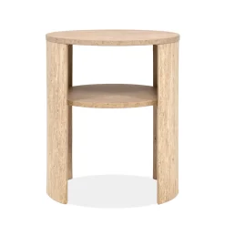 Chevet bois avec niche effet travertin