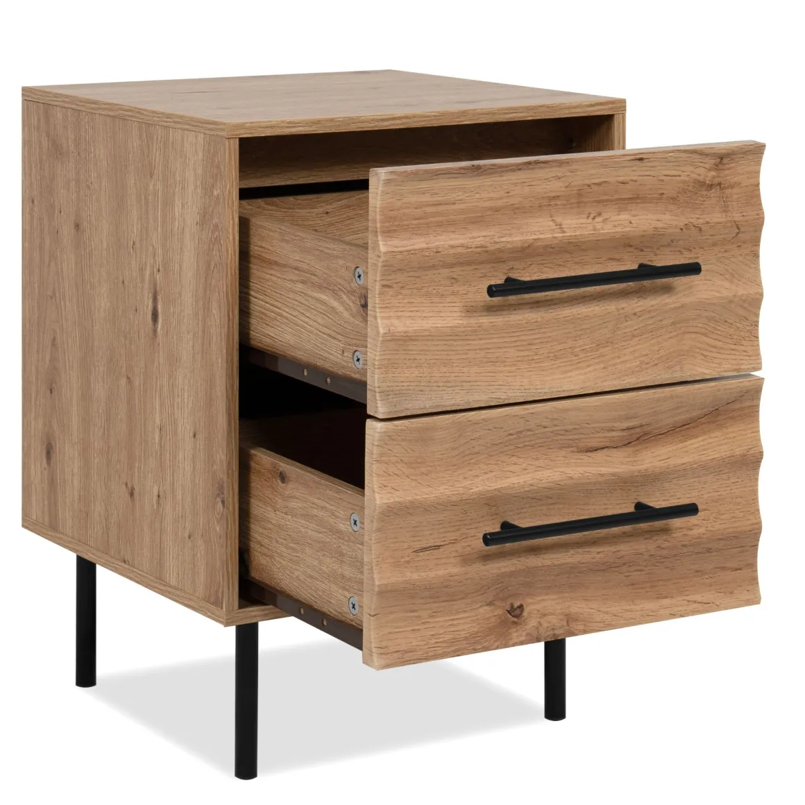 Chevet bois et métal avec tiroirs design