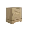 Chevet en bois clair 1 porte avec imitation châtaignier - CH5067