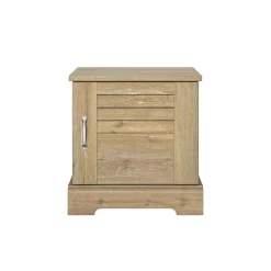 Chevet en bois clair 1 porte avec imitation châtaignier - CH5067