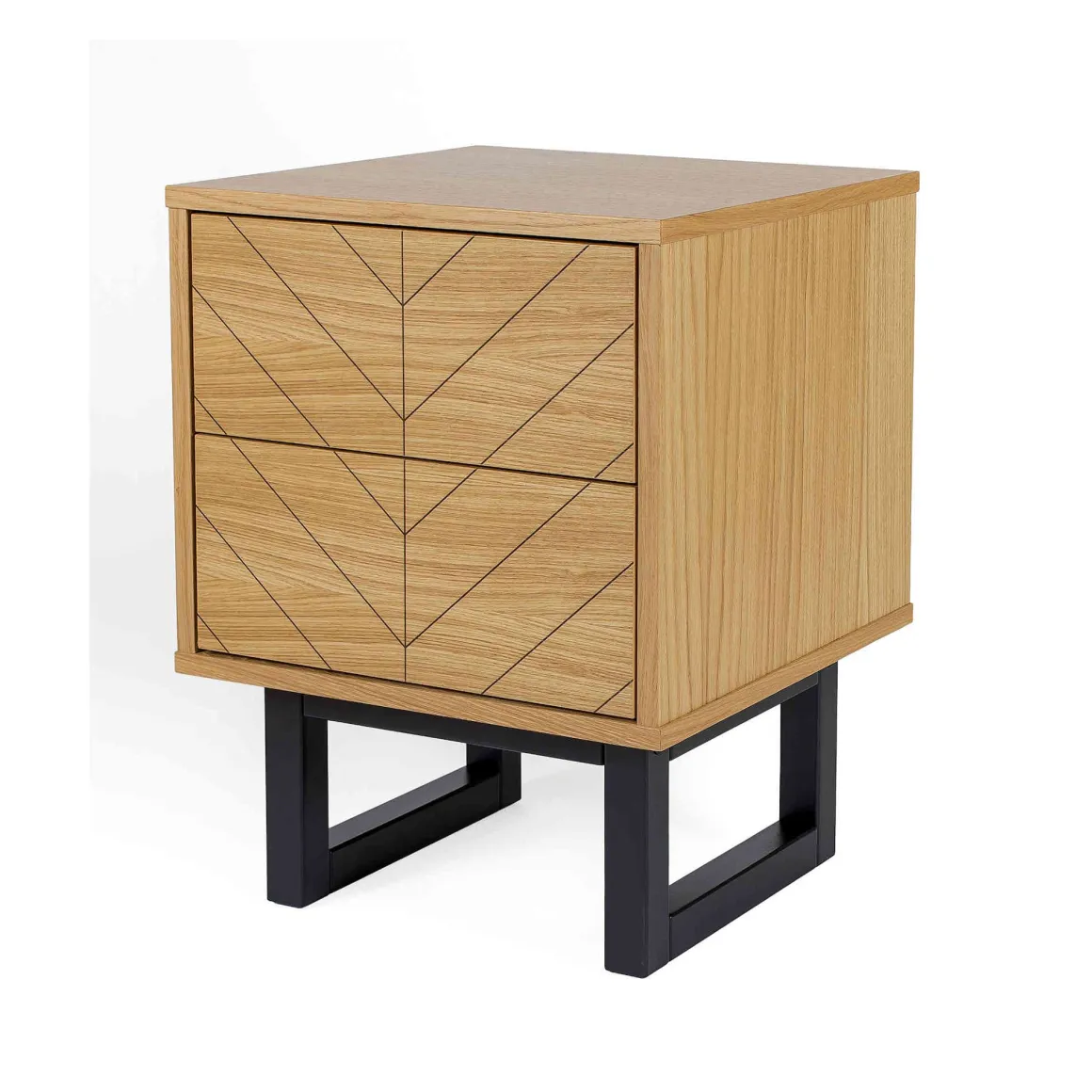 Chevet 2 tiroirs en bois imitation chêne - CH0022