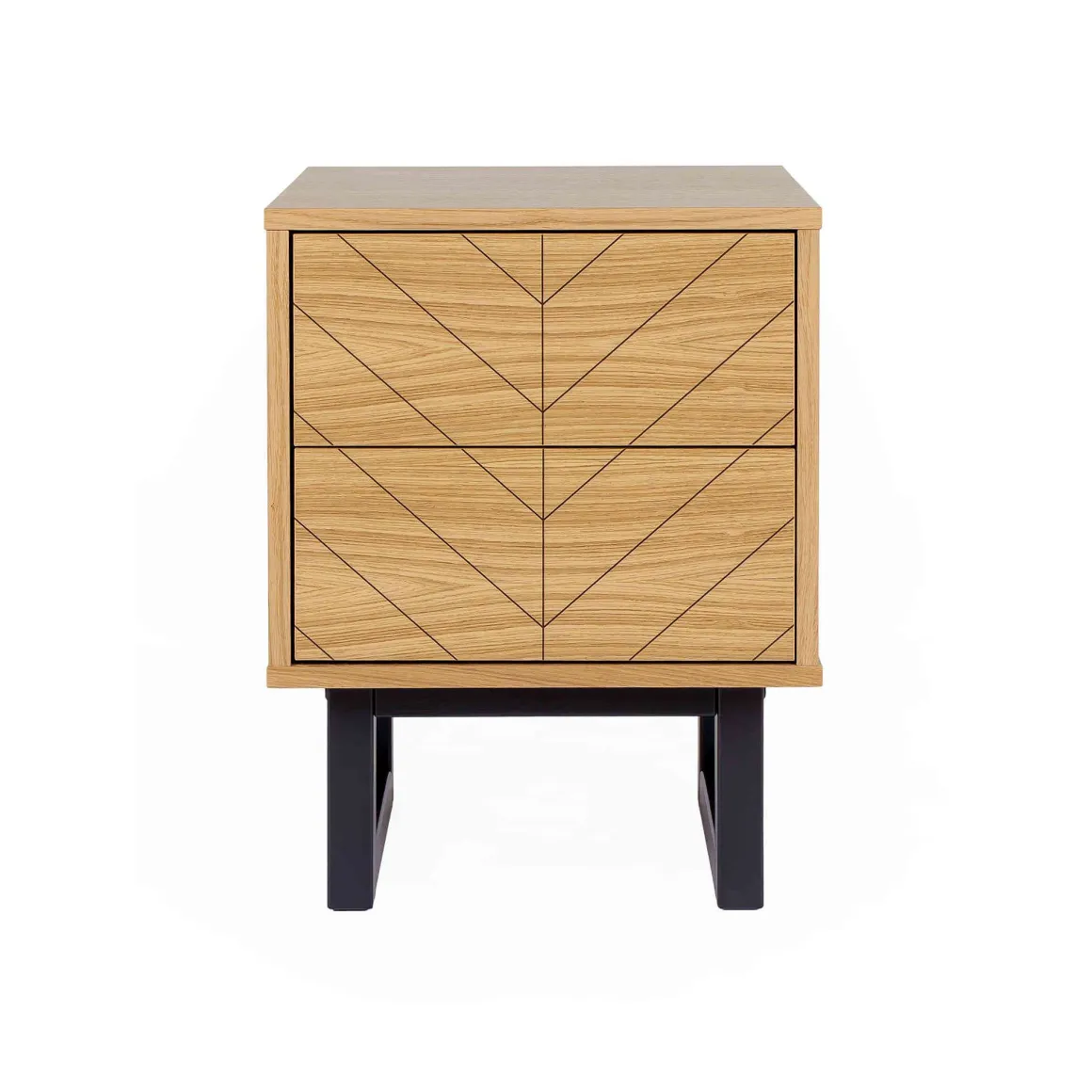 Chevet 2 tiroirs en bois imitation chêne - CH0022