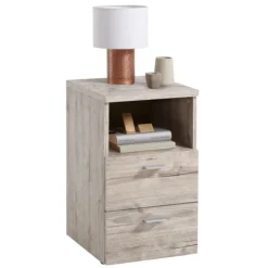 Chevet 2 tiroirs + 1 niche en bois - CH13024