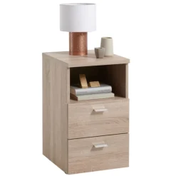 Chevet 2 tiroirs + 1 niche en bois - CH13024