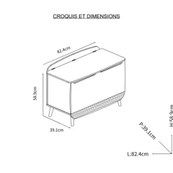 Coffre à jouets en bois bicolore LOUISON - CO2013