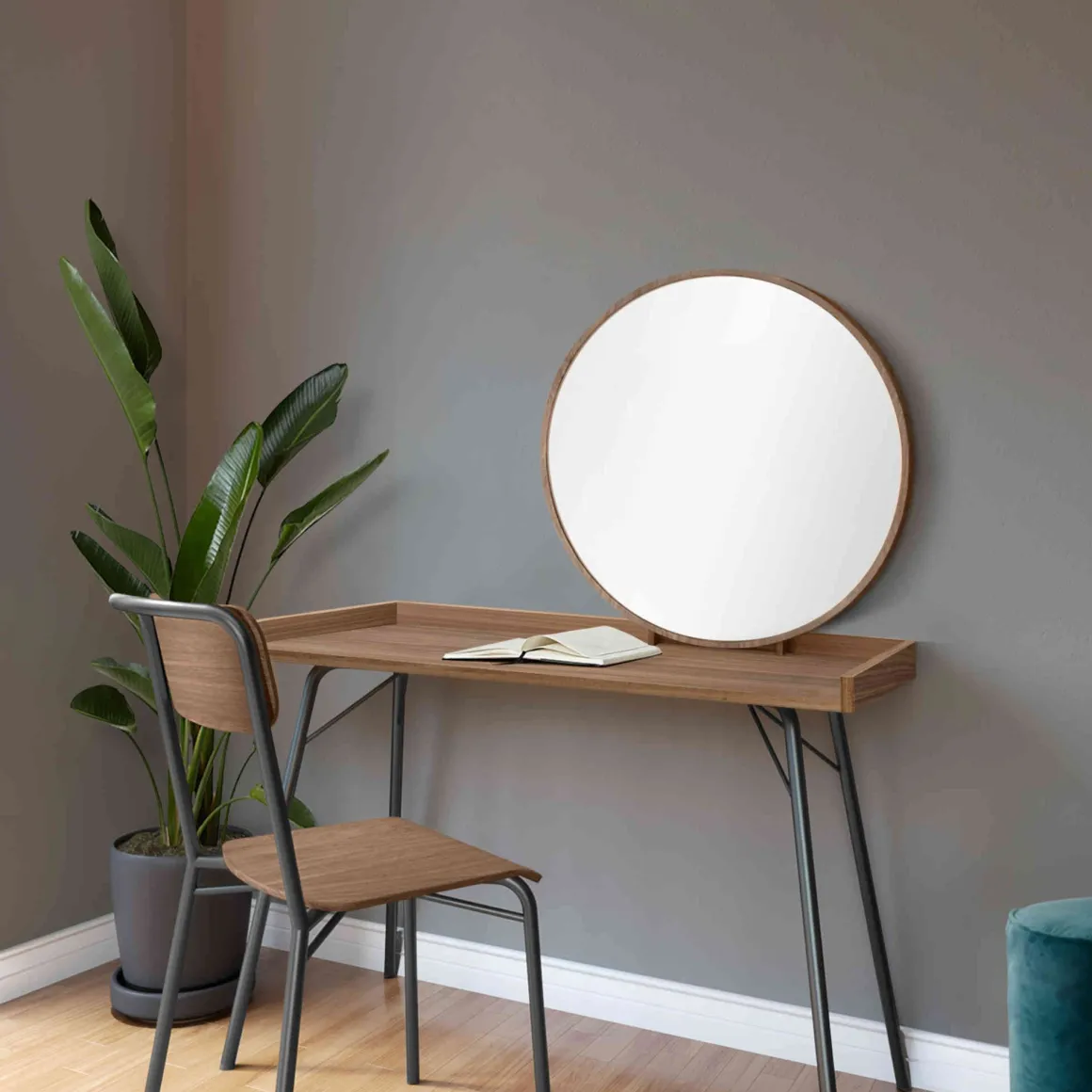 Coiffeuse avec miroir en bois - CF0061