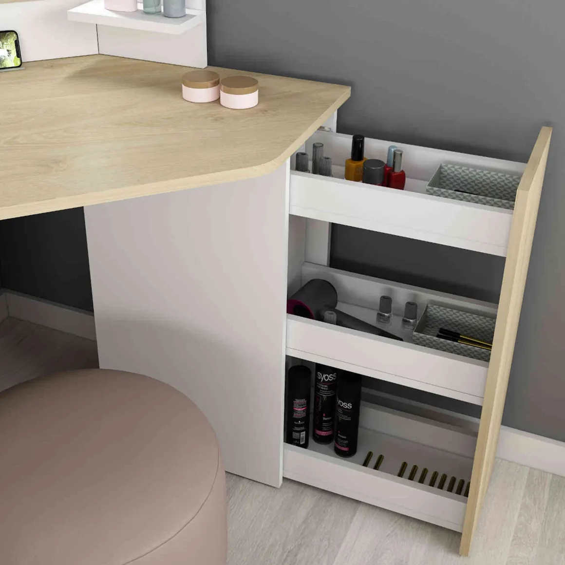 Coiffeuse enfant avec miroirs en bois - CF9023