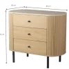 Commode bois à tiroirs effet travertin