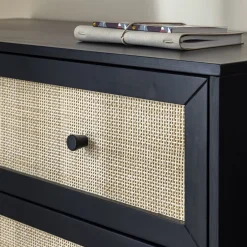Commode cannage avec 3 tiroirs ANNA