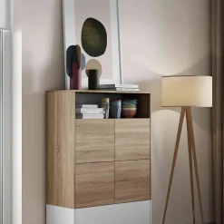 Commode en bois avec placard et niche de rangement - CO6001