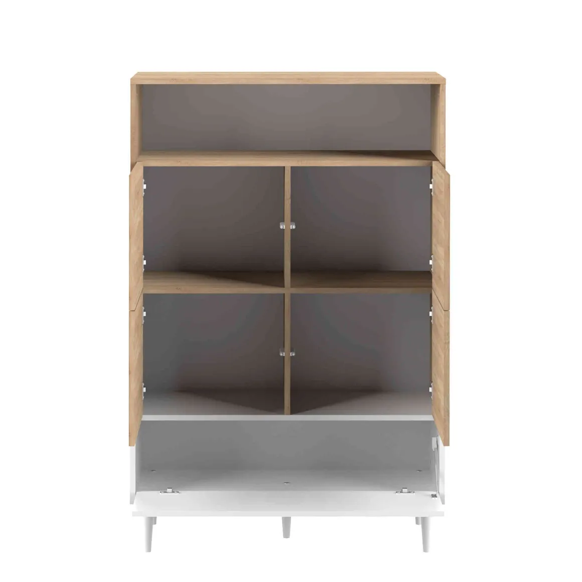 Commode en bois avec placard et niche de rangement - CO6001