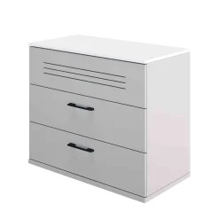 Commode en bois gris et blanc - CO5026