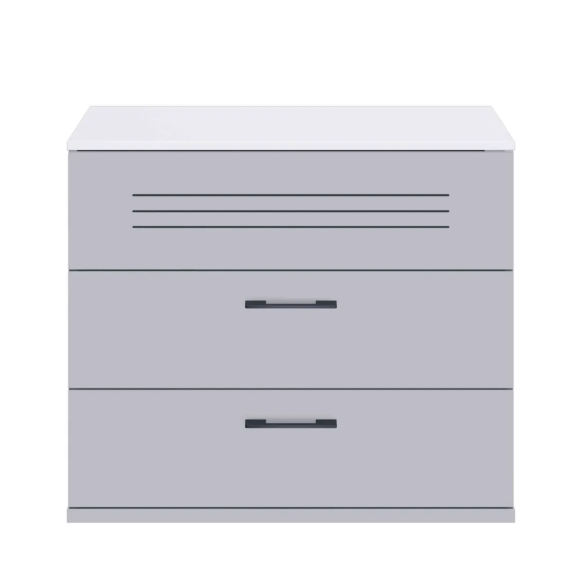 Commode en bois gris et blanc - CO5026