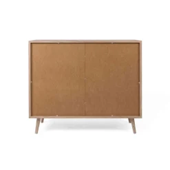 Commode 1 niche 2 portes en imprimé cannage - CO7073-1